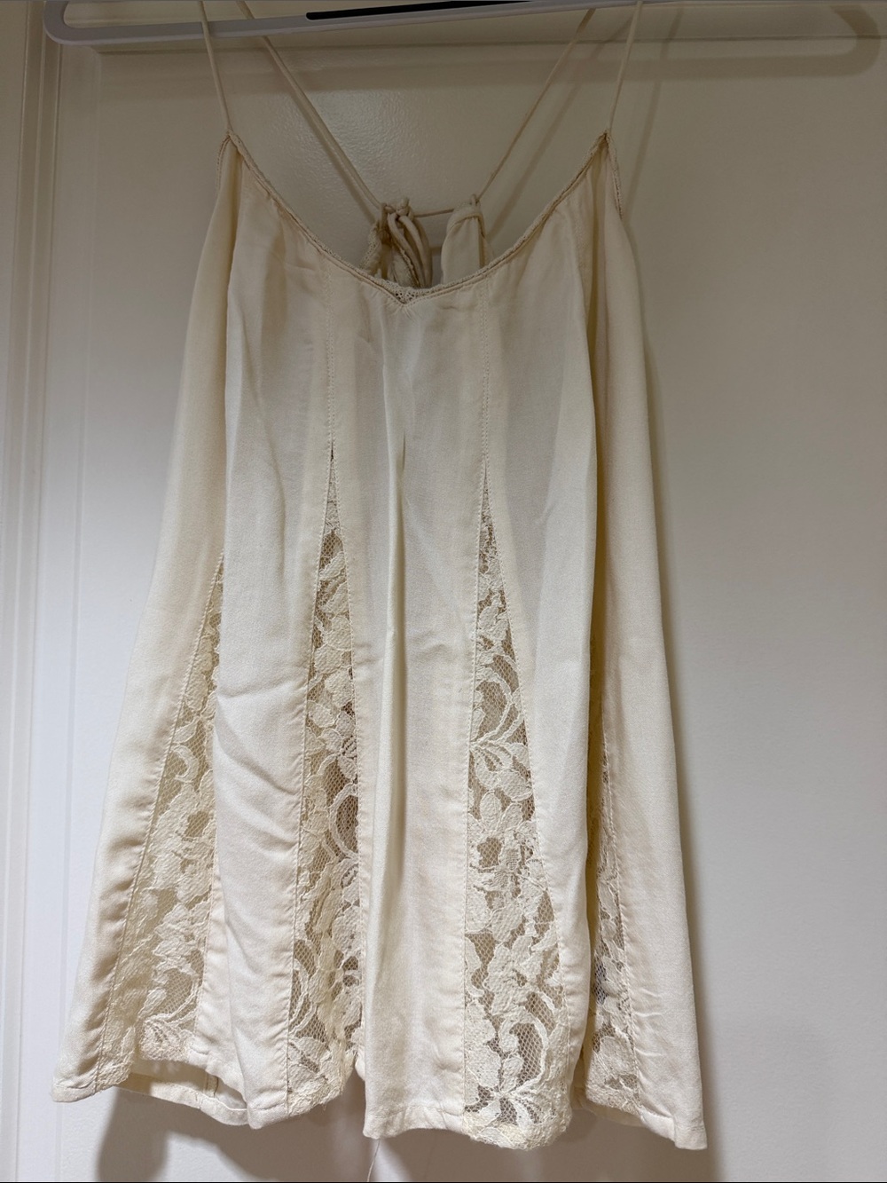 American Eagle Outfitters Cream Lace-Panel Camisole
